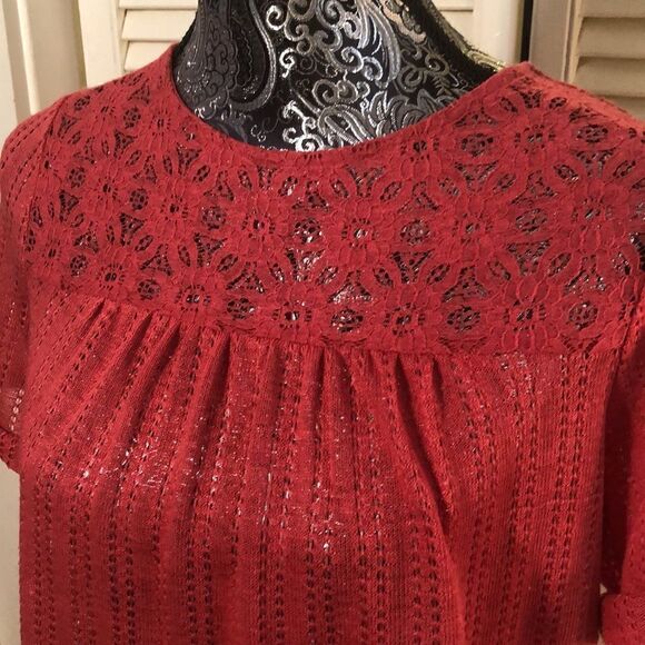 Boho Basic Top with sexy back tie in Coral Red - Picture 3 of 7